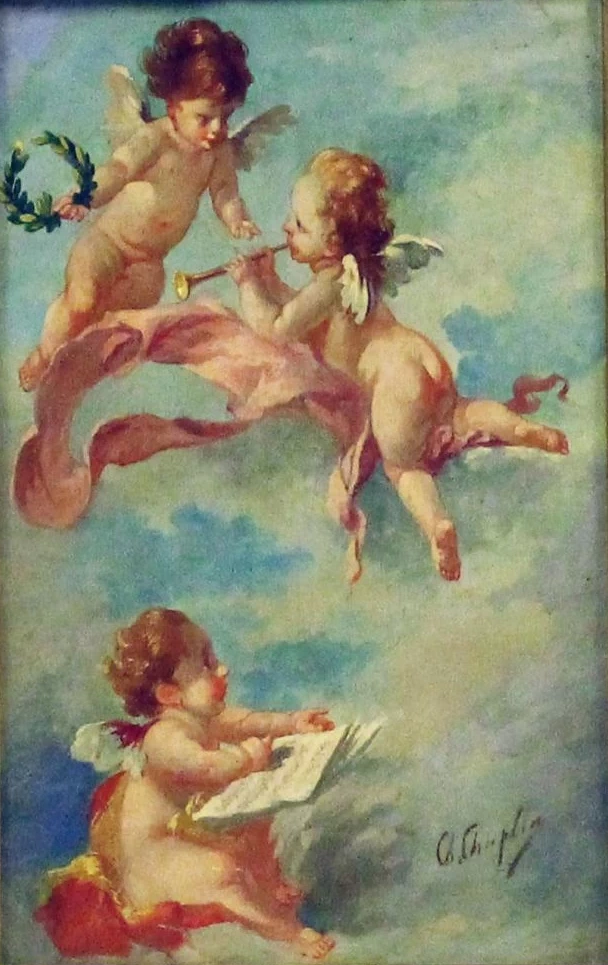 Charles Joshua Chaplin - Putti musicanti tra le nuvole
